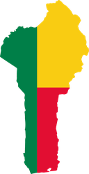 The Flag of Benin Map