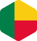 The Flag of Benin Rounded Hexagon