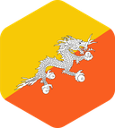 The Flag of Bhutan Rounded Hexagon
