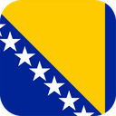 The Flag of Bosnia and Herzegovina Rounded Hexagon