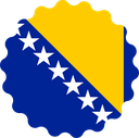 The Flag of Bosnia and Herzegovina Scallop Circle