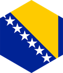 The Flag of Bosnia and Herzegovina Hexagon II