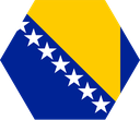 The Flag of Bosnia and Herzegovina Hexagon I
