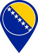 The Flag of Bosnia and Herzegovina Map Pin