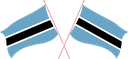 The Flag of Botswana Crossed Flags