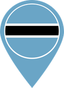 The Flag of Botswana Map Pin