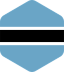 The Flag of Botswana Rounded Hexagon