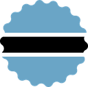 The Flag of Botswana Scallop Circle