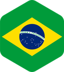 The Flag of Brazil Rounded Hexagon