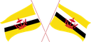 The Flag of Brunei Crossed Flags
