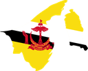 The Flag of Brunei Map