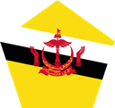 The Flag of Brunei Pentagon