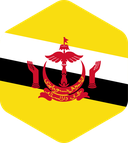 The Flag of Brunei Rounded Hexagon