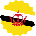 The Flag of Brunei Scallop Circle