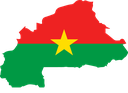 The Flag of Burkina Faso Map