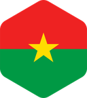 The Flag of Burkina Faso Rounded Hexagon