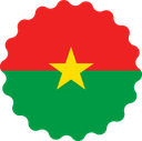 The Flag of Burkina Faso Scallop Circle