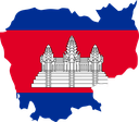 The Flag of Cambodia Map