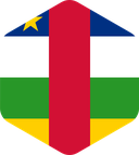 The Flag of Central African Republic Rounded Hexagon