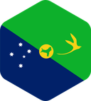 The Flag of Christmas Island Rounded Hexagon