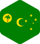 The Flag of Cocos (Keeling) Islands Rounded Hexagon