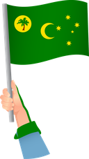 The Flag of Cocos (Keeling) Islands Handheld