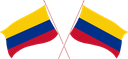 The Flag of Colombia Crossed Flags