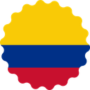 The Flag of Colombia Scallop Circle