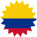 The Flag of Colombia Star Burst