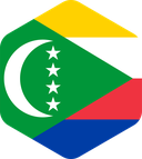 The Flag of Comoros Rounded Hexagon