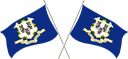 The Flag of Connecticut Crossed Flags