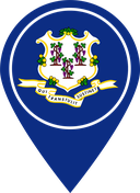 The Flag of Connecticut Map Pin