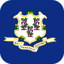 The Flag of Connecticut Rounded Square