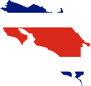 The Flag of Costa Rica Map