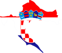 The Flag of Croatia Map