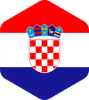The Flag of Croatia Rounded Hexagon
