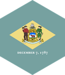 The Flag of Delaware Hexagon II