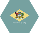 The Flag of Delaware Hexagon I
