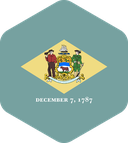The Flag of Delaware Rounded Hexagon