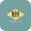 The Flag of Delaware Rounded Square