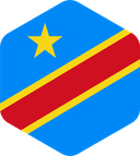 The Flag of Democratic Republic of Congo Rounded Hexagon