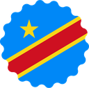 The Flag of Democratic Republic of Congo Scallop Circle