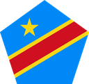 The Flag of Democratic Republic of Congo Pentagon