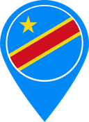 The Flag of Democratic Republic of Congo Map Pin