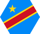 The Flag of Democratic Republic of Congo Hexagon I