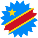 The Flag of Democratic Republic of Congo Star Burst
