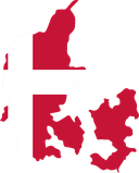 The Flag of Denmark Map