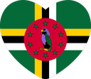 The Flag of Dominica Heart