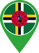 The Flag of Dominica Map Pin