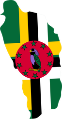 The Flag of Dominica Map